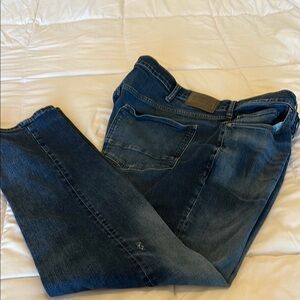 Men’s Silver Dark Blue Straight Jeans